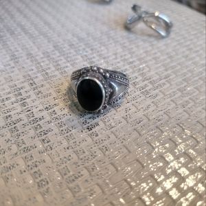 Sterling silver ring black onyx